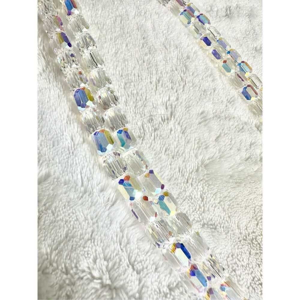 EYE CANDY LUXE Collection Aurora Borealis Dual Crystal Cube Panther Necklace NWT - Picture 5 of 8